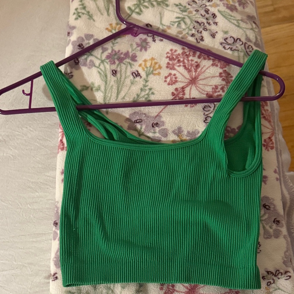 Zara Vibrant Green Ribbed Tank Top